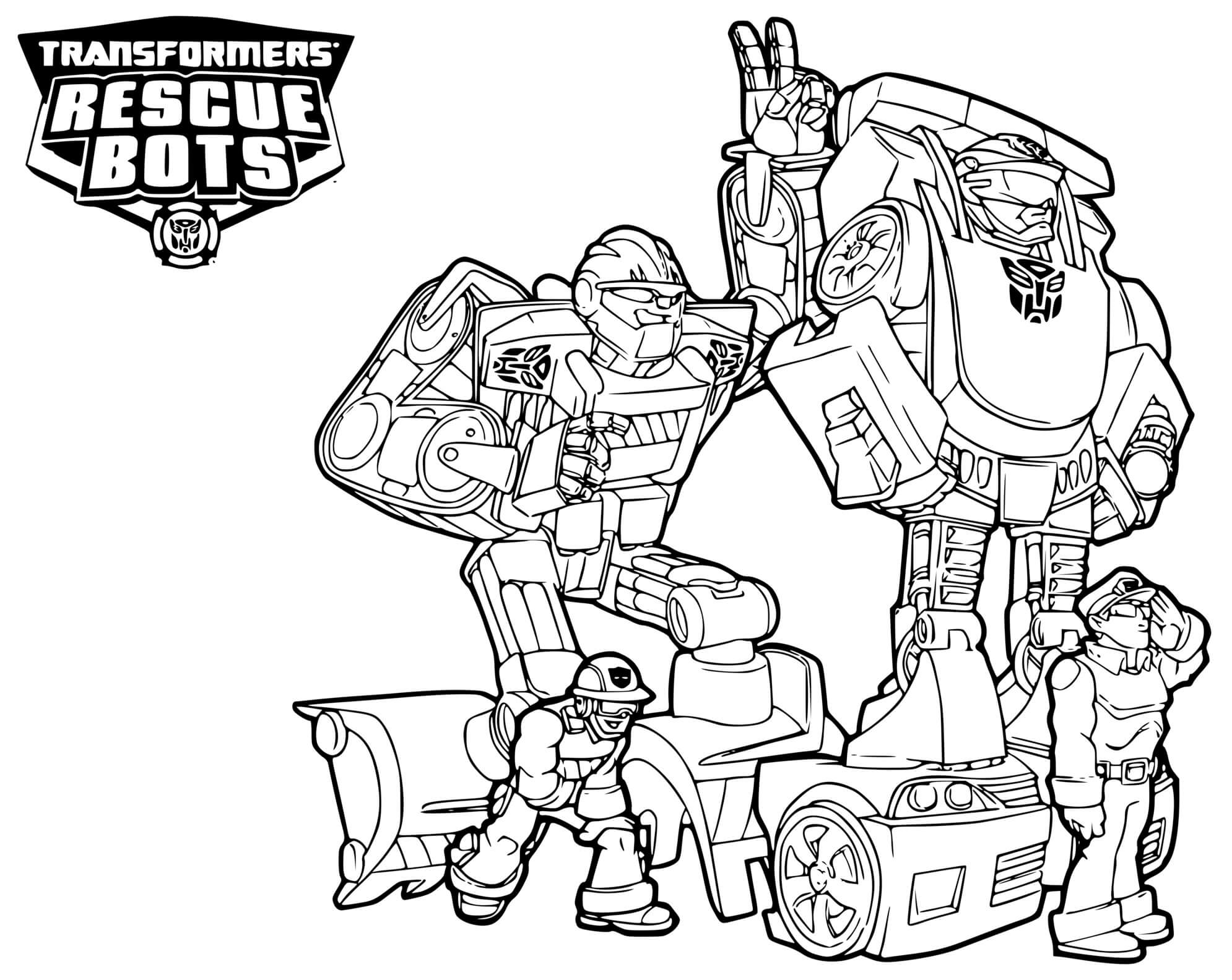 Coloriage Équipe Transformers Rescue Bots - Transformers à imprimer