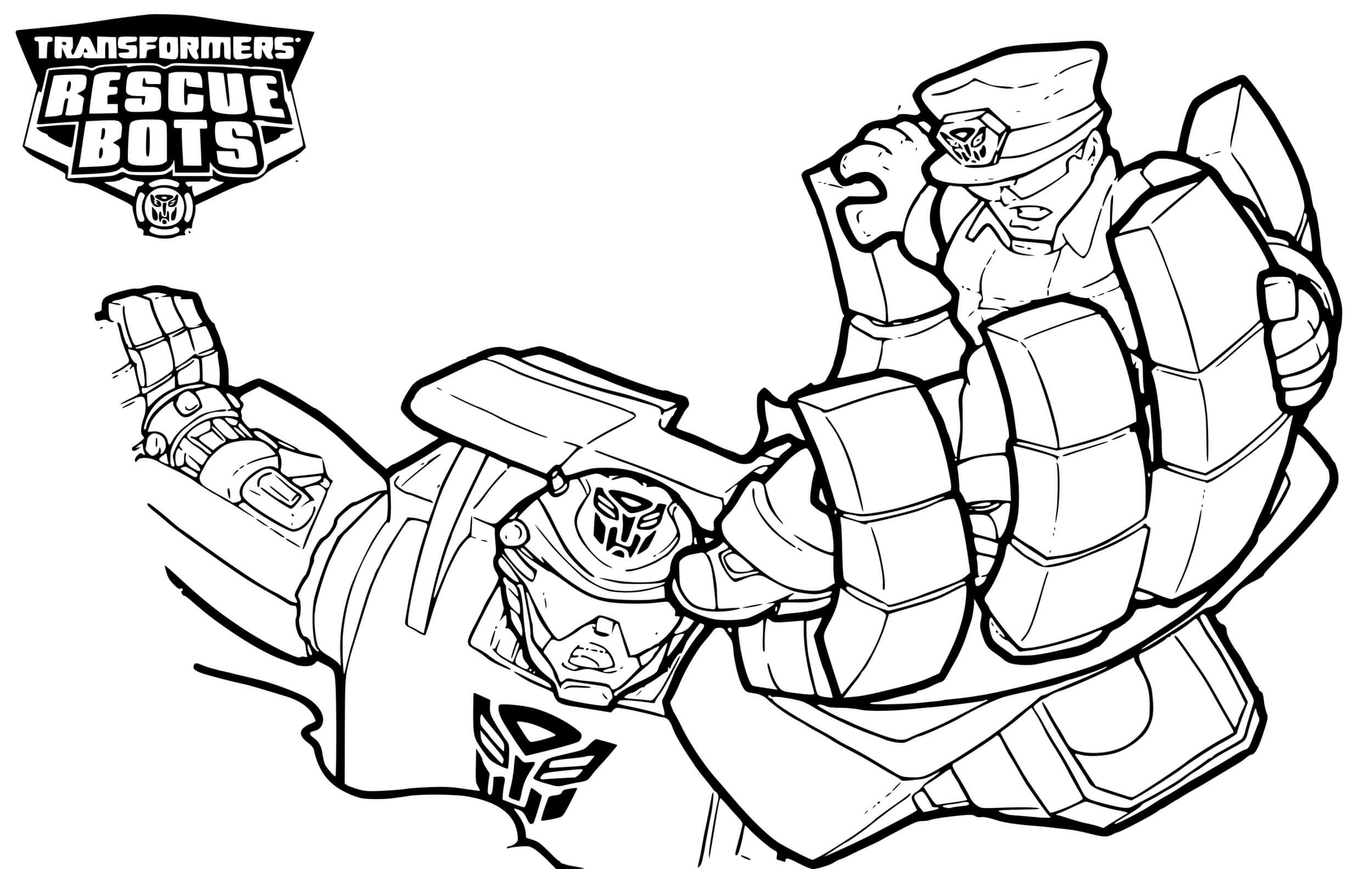 Coloriage Chase Robot de Sauvetage Transformers - Transformers à imprimer