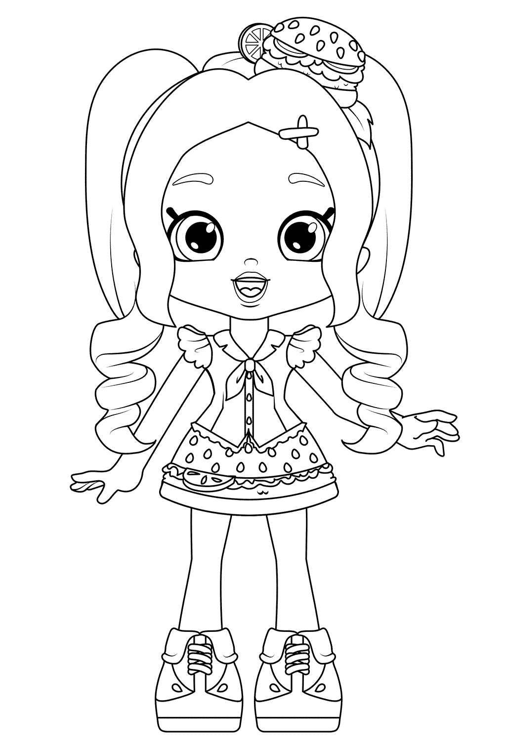 Coloriage Chelsea Cheeseburger - Shoppies dolls à imprimer