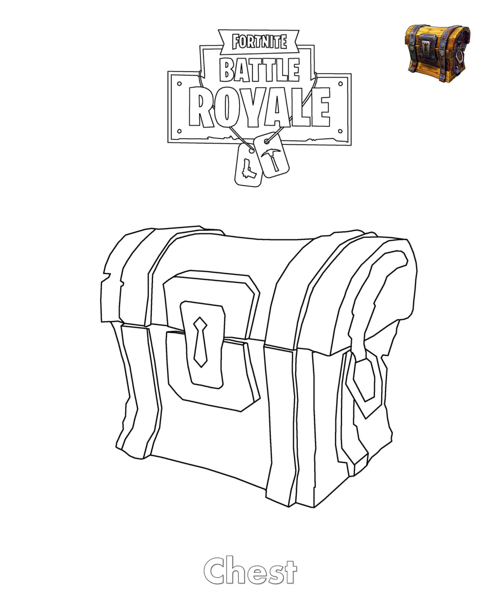 Coloriage Chest Fortnite - Fortnite à imprimer