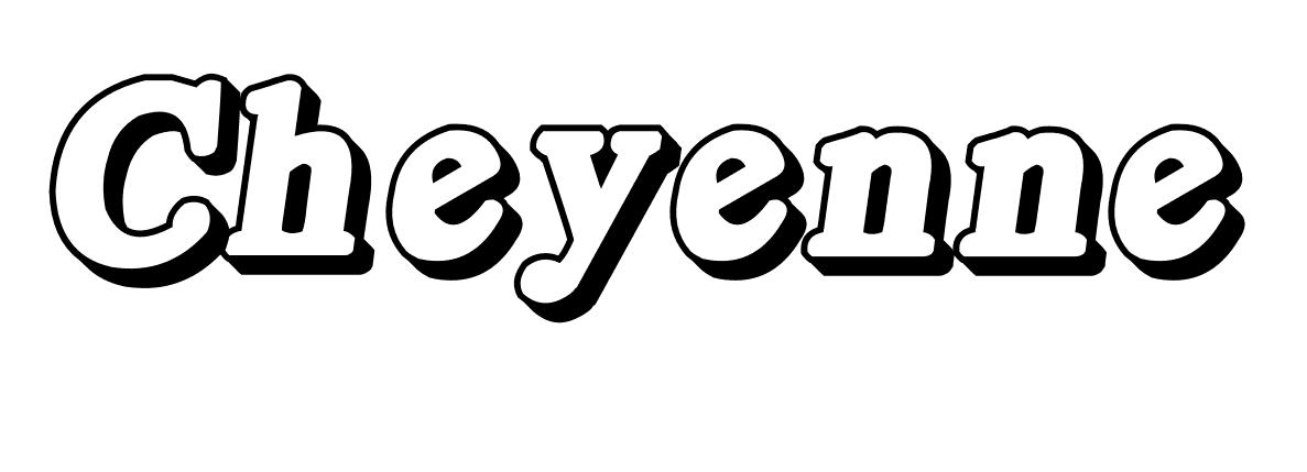 Coloriage Cheyenne - Prénom à imprimer