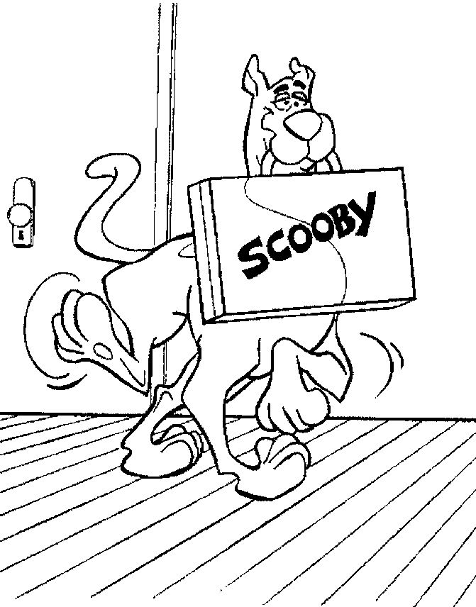 Coloriage Chien Scooby Avec Sa Valise - Scooby doo à imprimer