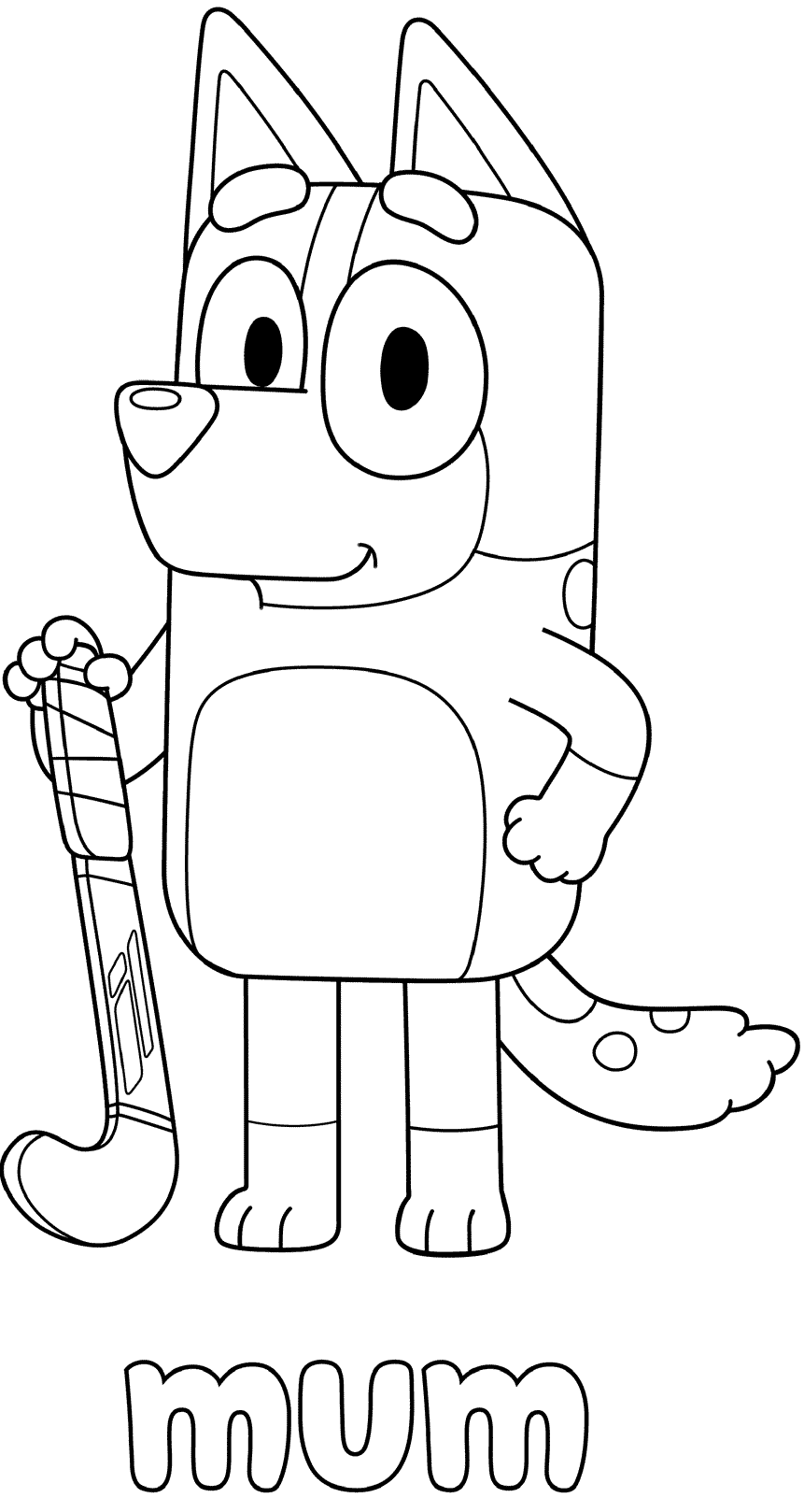 Coloriage Chilli Heeler Bingos Mums - Bluey à imprimer