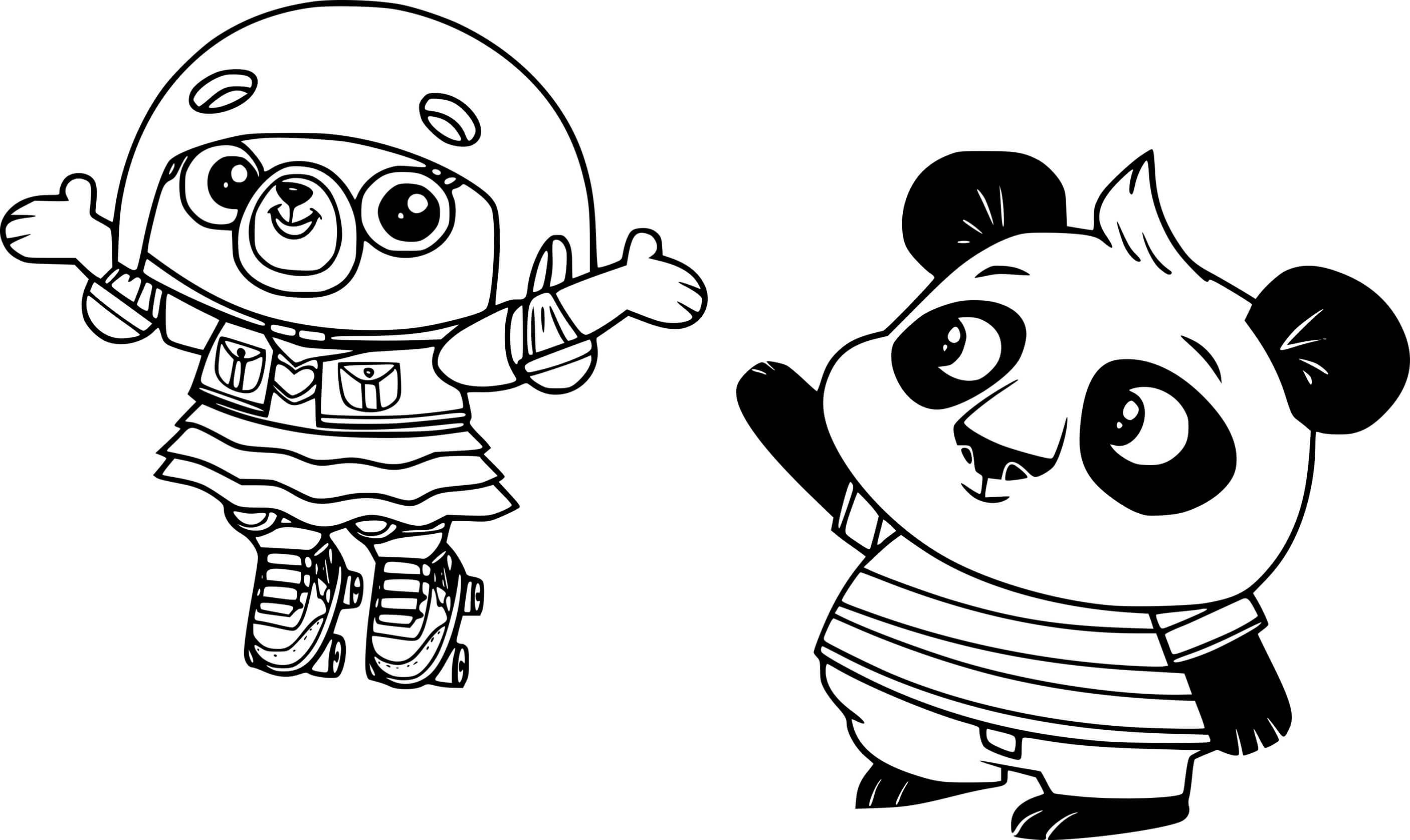 Coloriage Chip Pug And Nico Panda - Chip et patate à imprimer