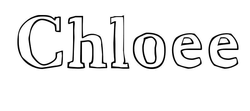 Coloriage Chloee - Prénom à imprimer
