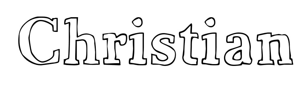 Coloriage Christian - Prénom à imprimer