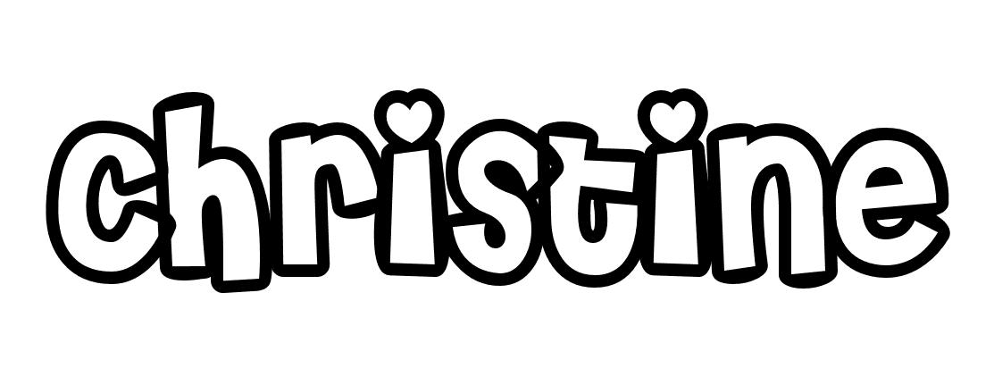 Coloriage Christine - Prénom à imprimer