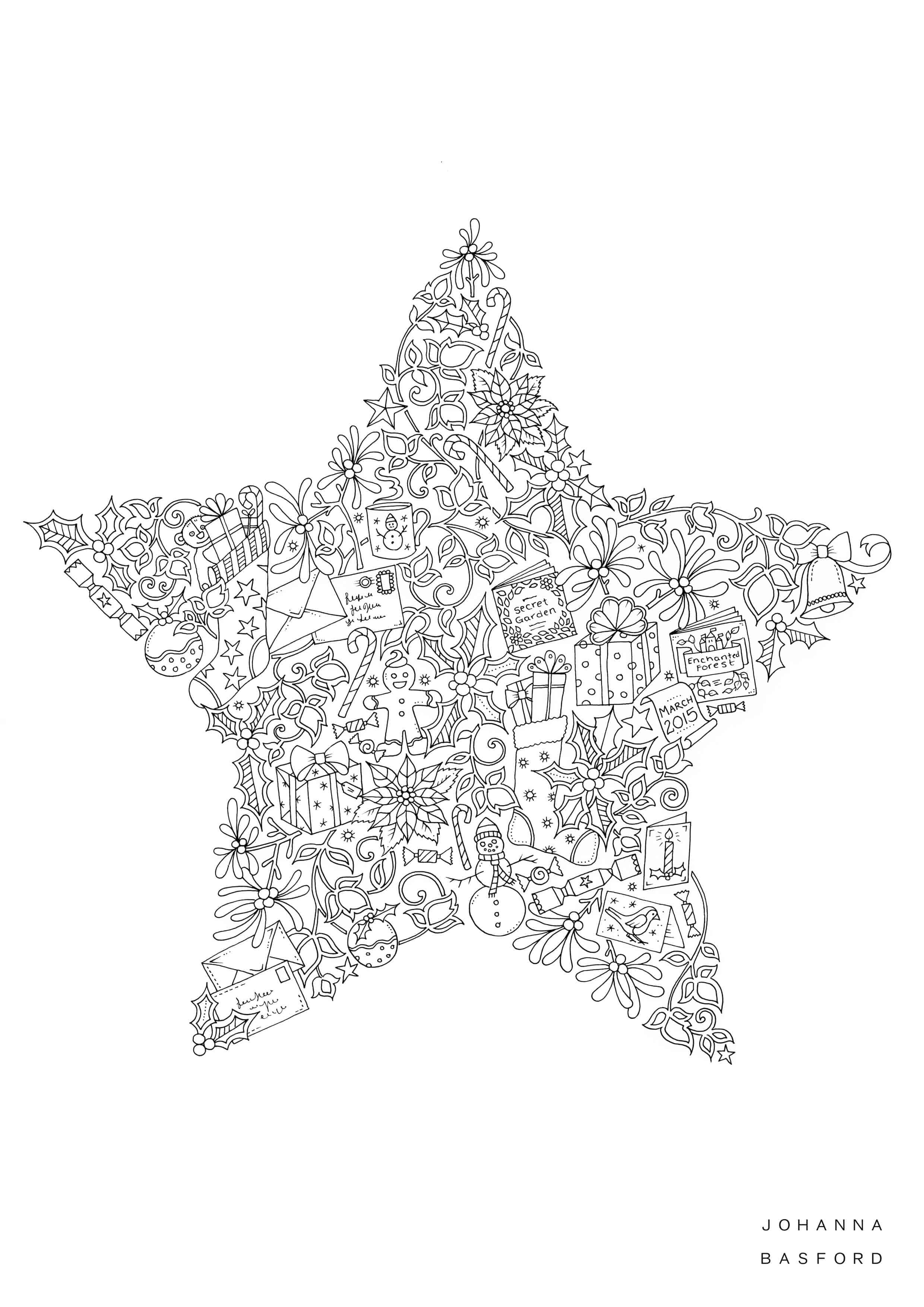 Coloriage Noël 20 couleurs pour adultes - Adulte par johanna basford à imprimer