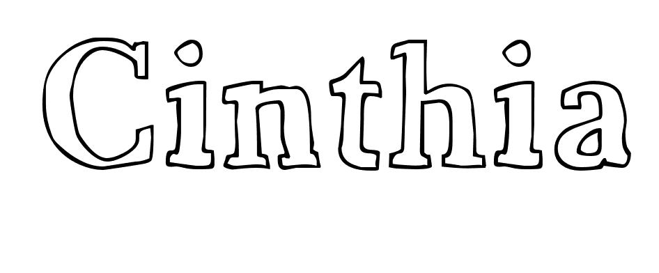Coloriage Cinthia - Prénom à imprimer