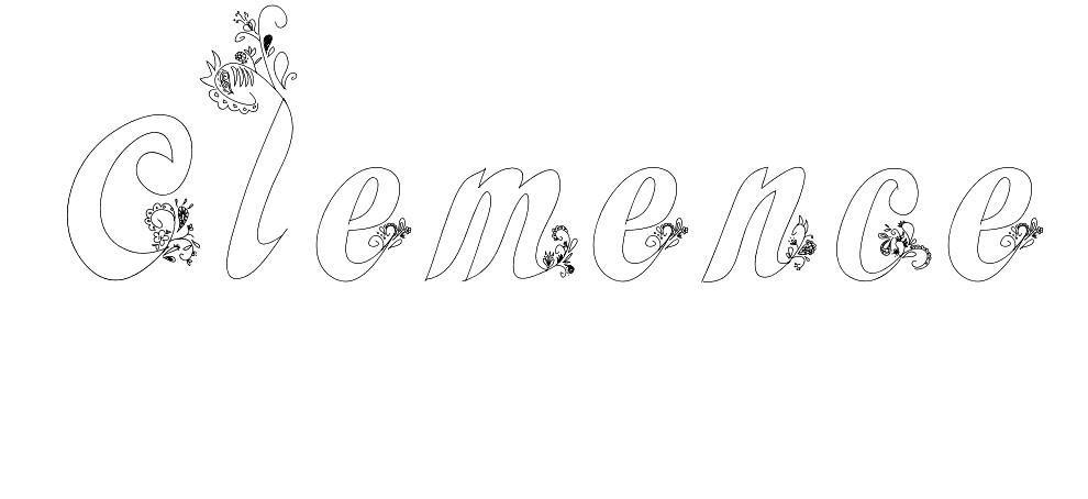 Coloriage Clemence - Prénom à imprimer