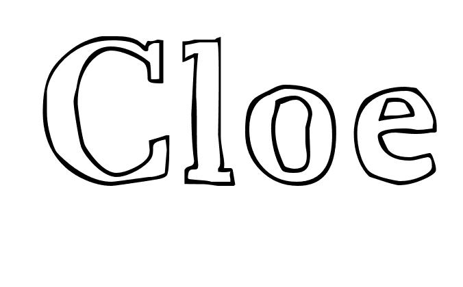 Coloriage Cloe - Prénom à imprimer