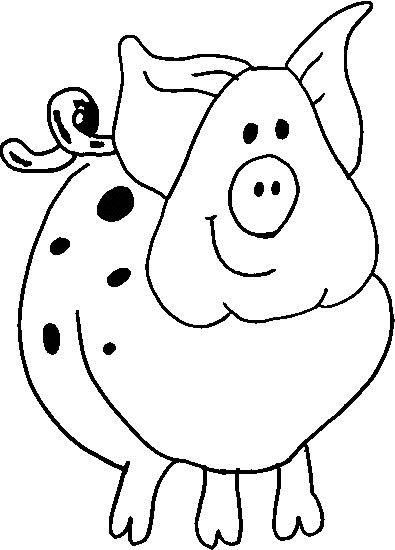 Coloriage Cochon Avec Des Taches - Animaux à imprimer