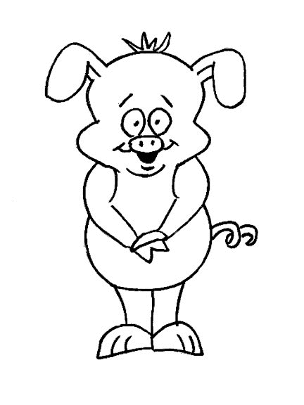 Coloriage Cochon Debout - Animaux à imprimer