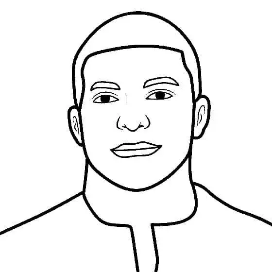 Coloriage Coloriage Mbappe18 - Mbappé à imprimer