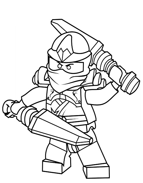 Coloriage Ninja LEGO Ninjago en tenue de combat - Ninjago à imprimer