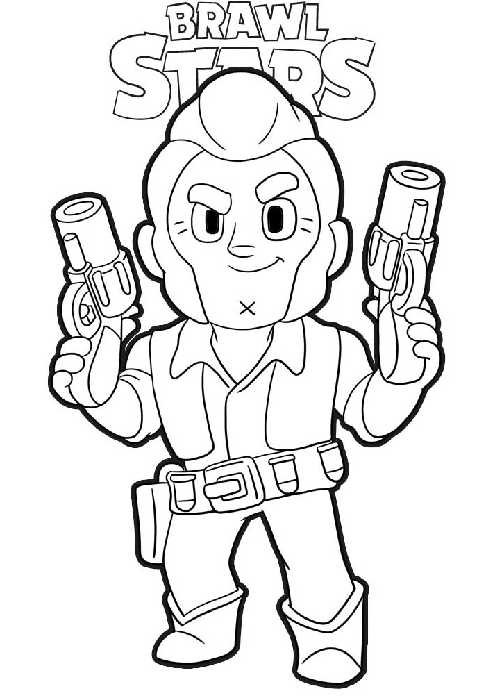 Coloriage Colt Ready Brawl Stars - Brawl stars à imprimer