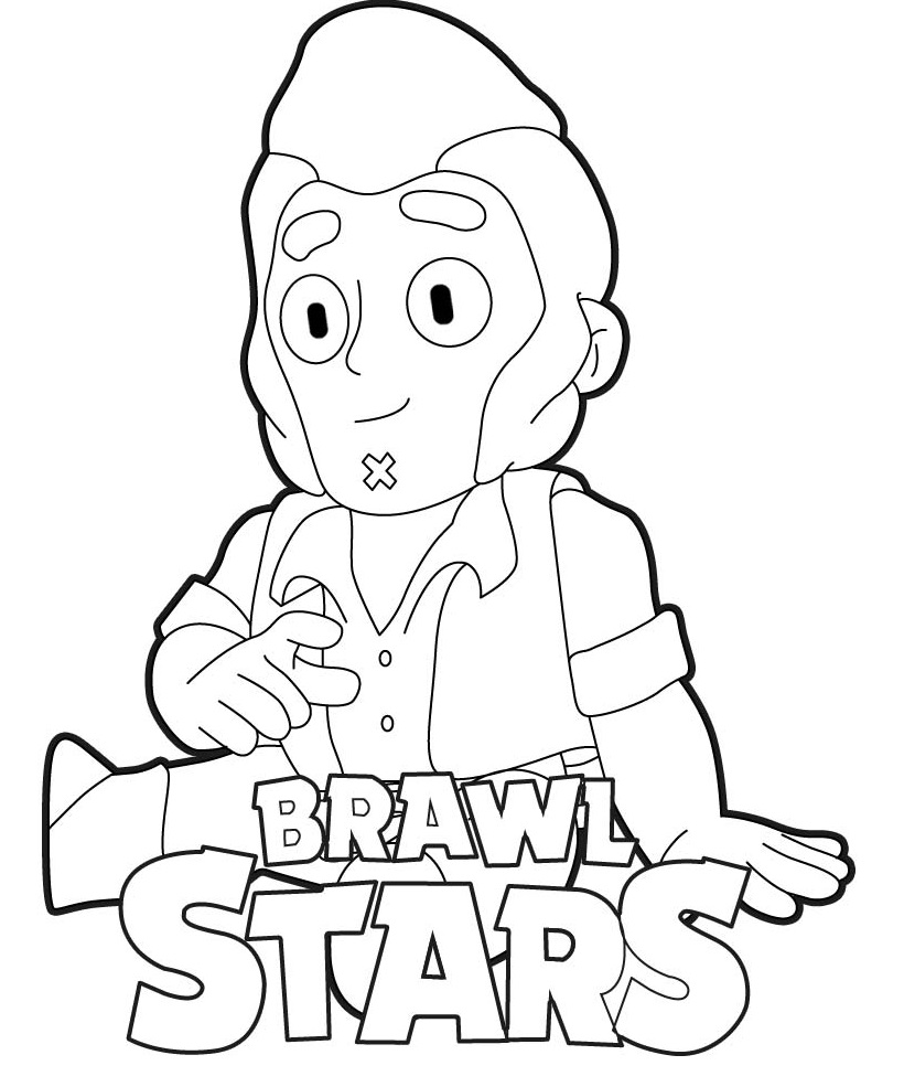Coloriage Colt souriant - Brawl Stars - Brawl stars à imprimer
