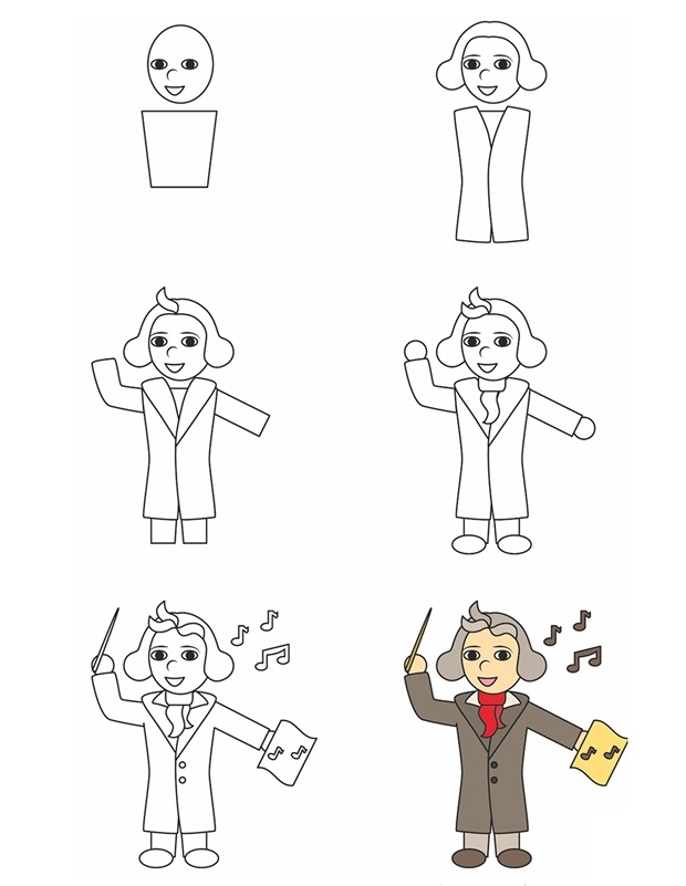Coloriage Comment Dessiner Beethoven - Comment dessiner à imprimer