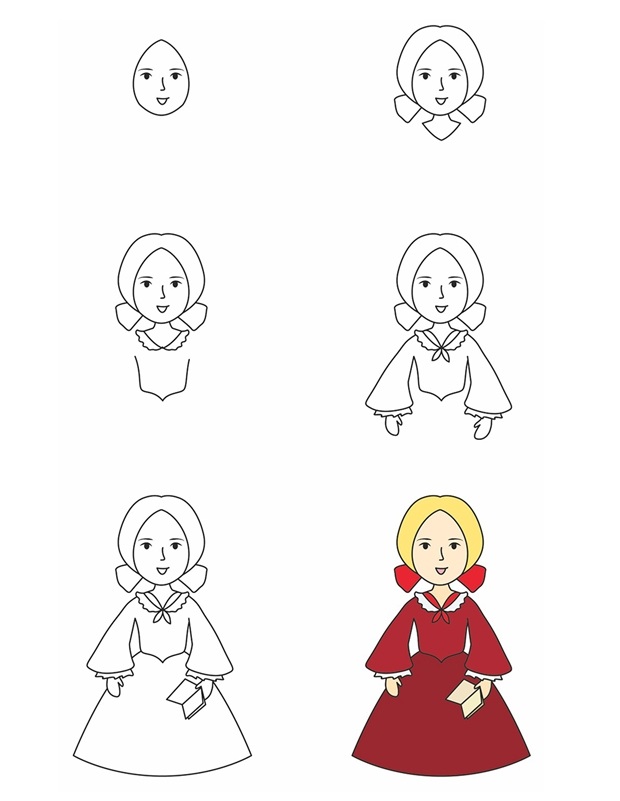 Coloriage Comment Dessiner Charlotte Bronte - Comment dessiner à imprimer