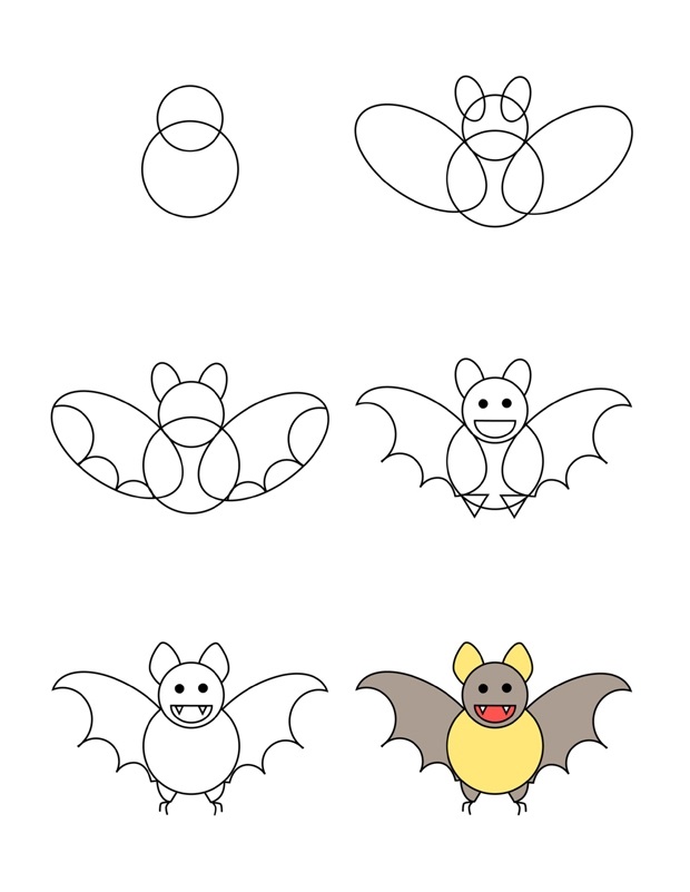 Coloriage Comment Dessiner Chauve Souris - Comment dessiner à imprimer