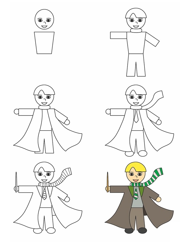 Coloriage Comment Dessiner Draco Malfoy - Comment dessiner à imprimer