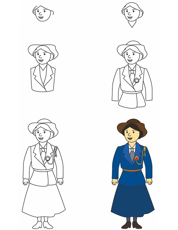 Coloriage Comment Dessiner Olave Baden Powell - Comment dessiner à imprimer