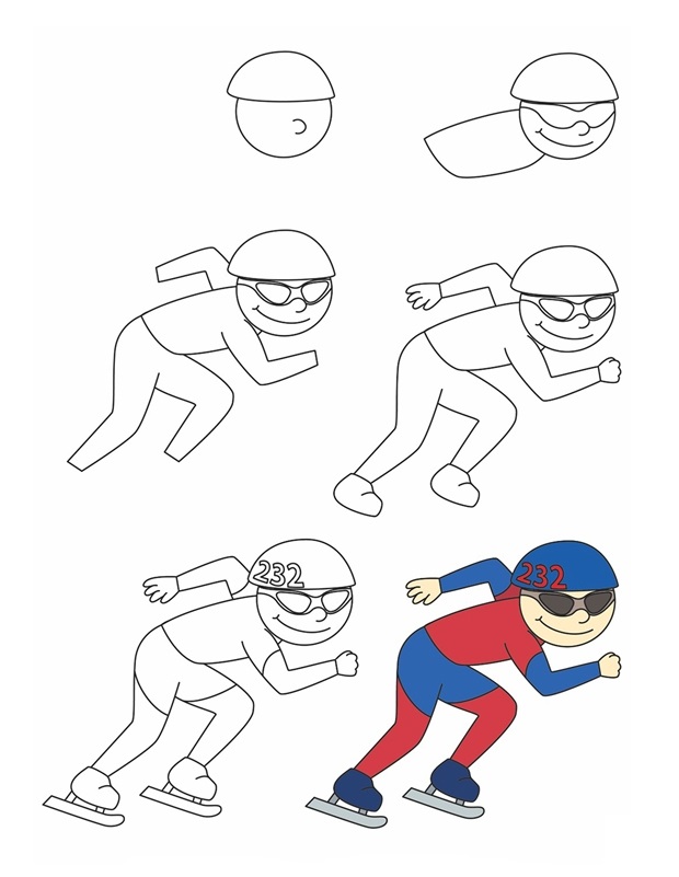 Coloriage Comment Dessiner Patinage De Vitesse - Comment dessiner à imprimer