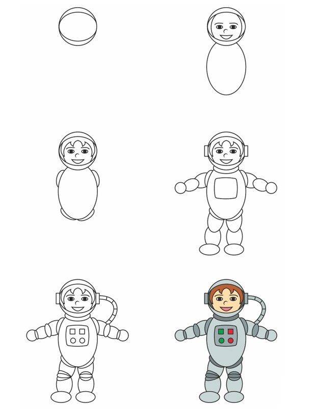 Coloriage Comment Dessiner Un Astronaute - Comment dessiner à imprimer