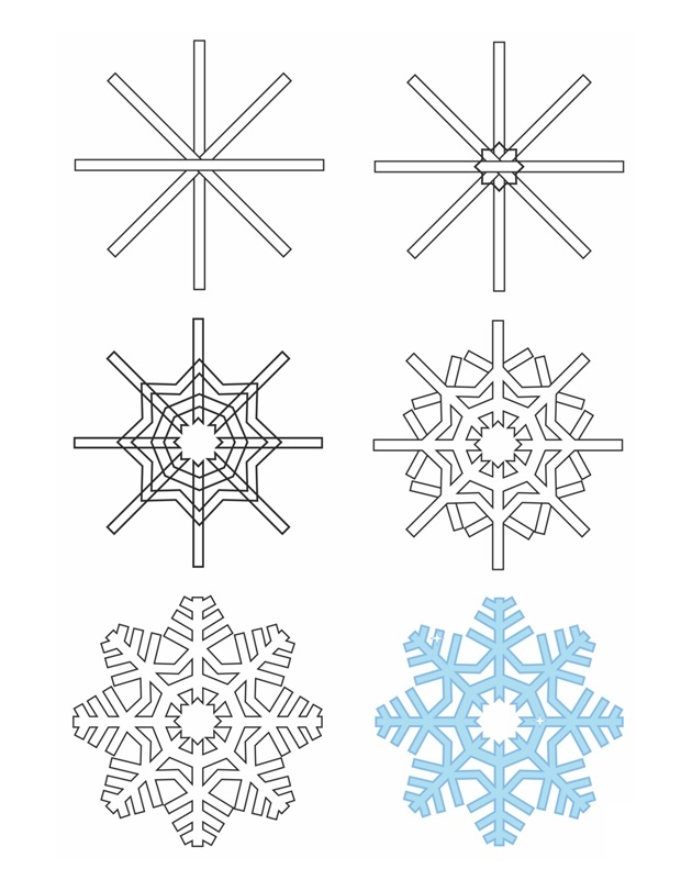 Coloriage Comment Dessiner Un Flocon - Comment dessiner à imprimer