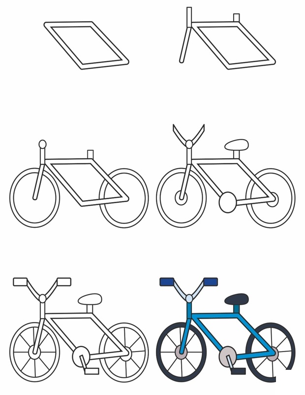 Coloriage Comment Dessiner Un Vélo - Comment dessiner à imprimer
