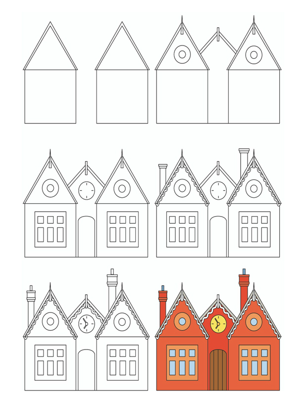 Coloriage Comment Dessiner Une École - Comment dessiner à imprimer