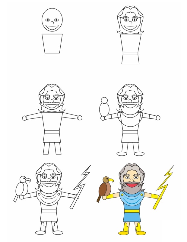 Coloriage Comment Dessiner Zeus - Comment dessiner à imprimer