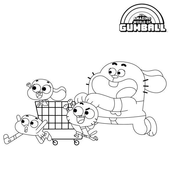 Coloriage Completement Fous - Gumball à imprimer