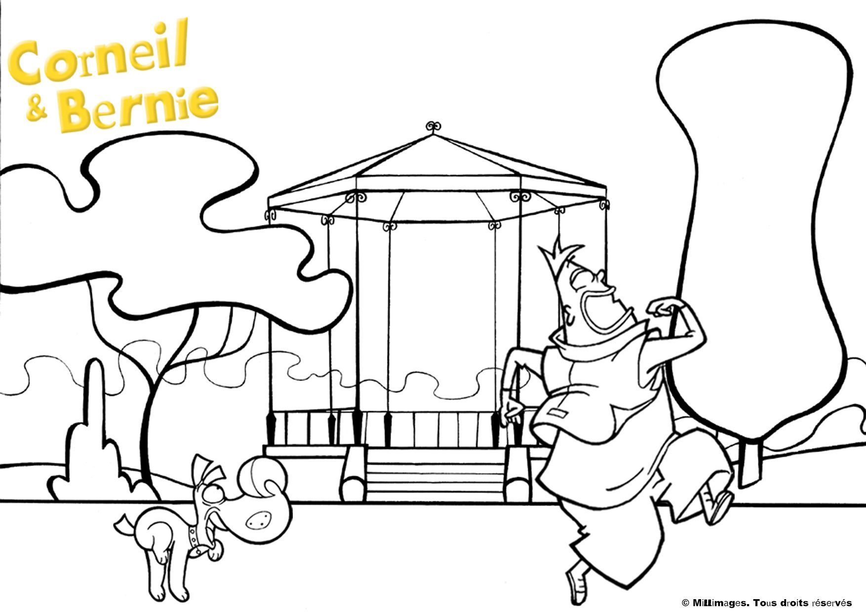 Coloriage Corneil Et Bernie Au Parc - Gulli à imprimer
