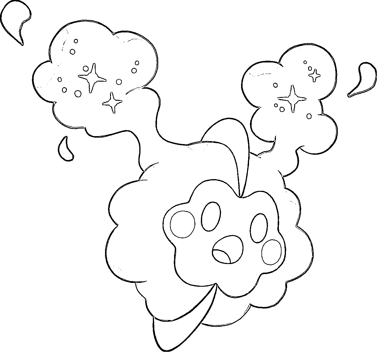 Coloriage Cosmog Pokémon légendaire Gen 7 - Pokémon légendaire à imprimer