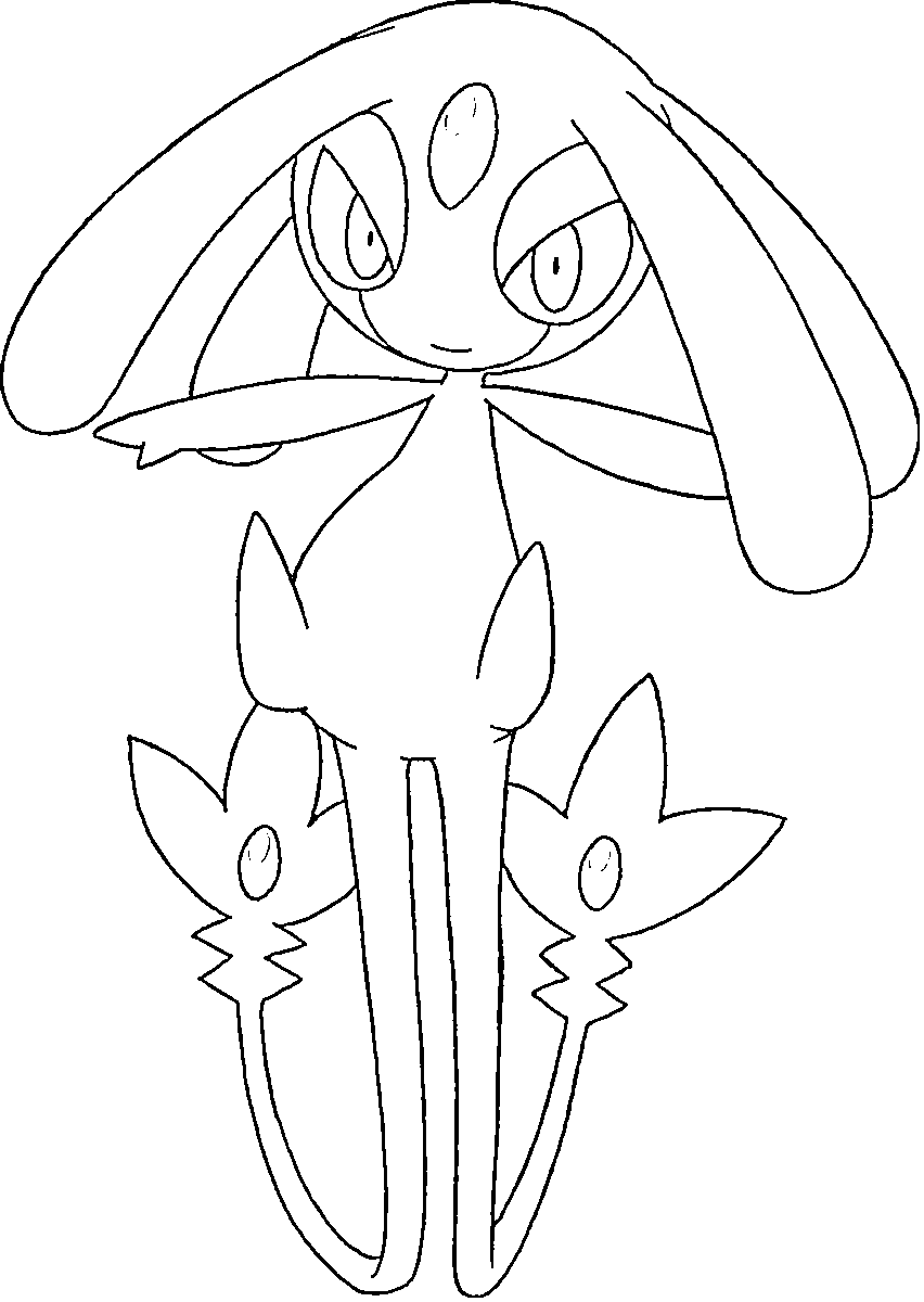 Coloriage Crefollet Génération 4 - Pokémon légendaire à imprimer