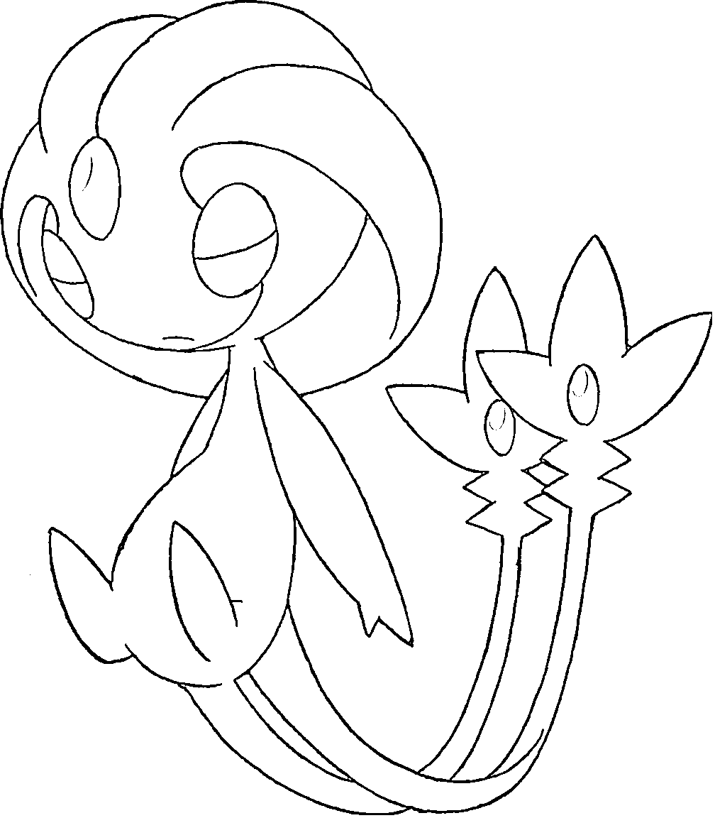 Coloriage Crehelf Génération 4 - Pokémon légendaire à imprimer