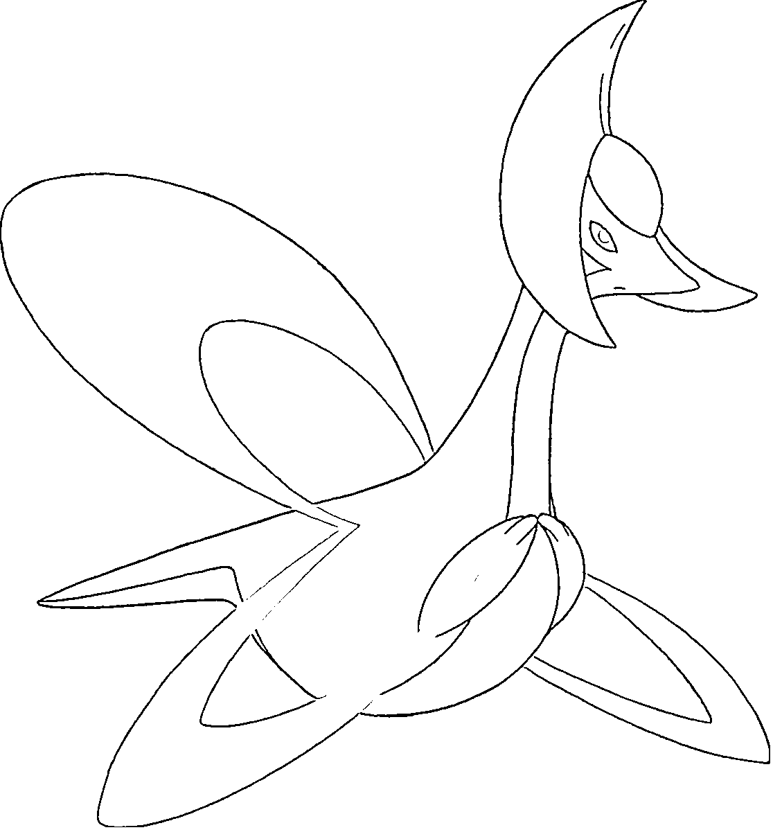 Coloriage Cresselia Génération 4 - Pokémon légendaire à imprimer