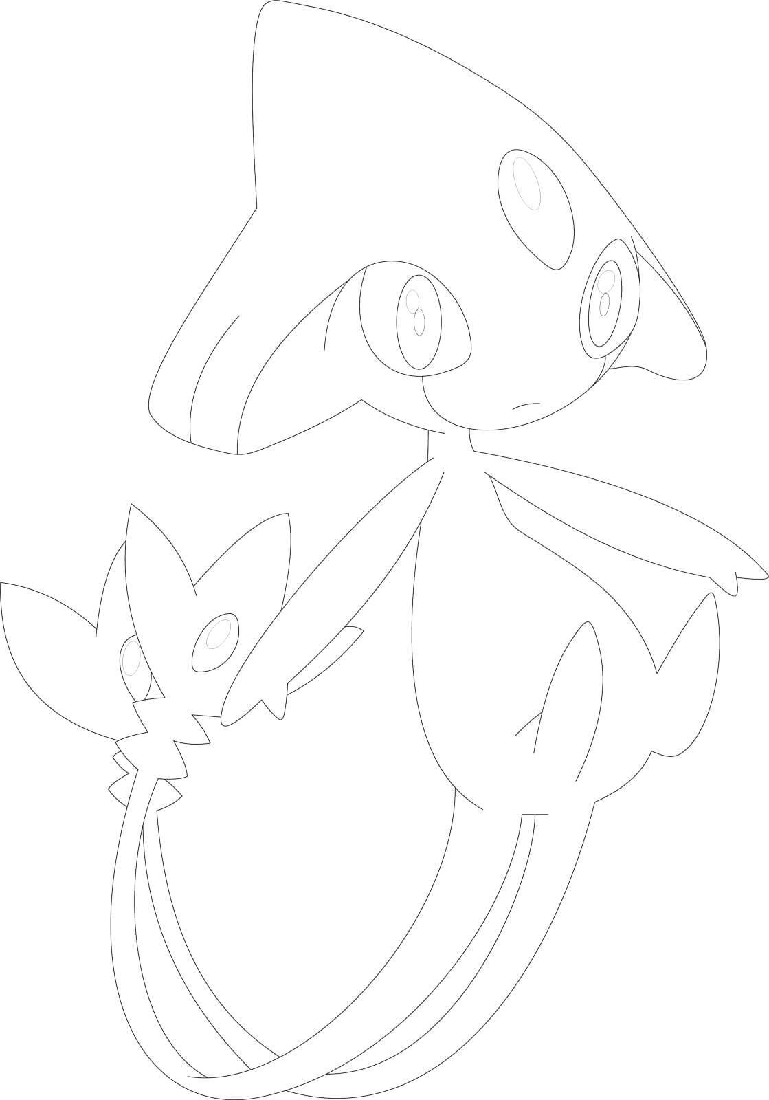 Coloriage Crefadet Pokemon Légendaire - Pokémon légendaire à imprimer