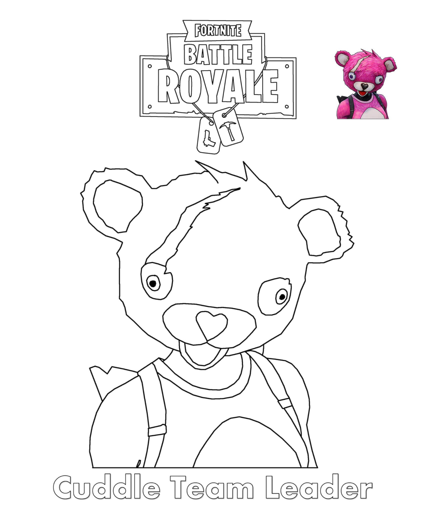 Coloriage Cuddle Team Leader Fortnite - Fortnite à imprimer