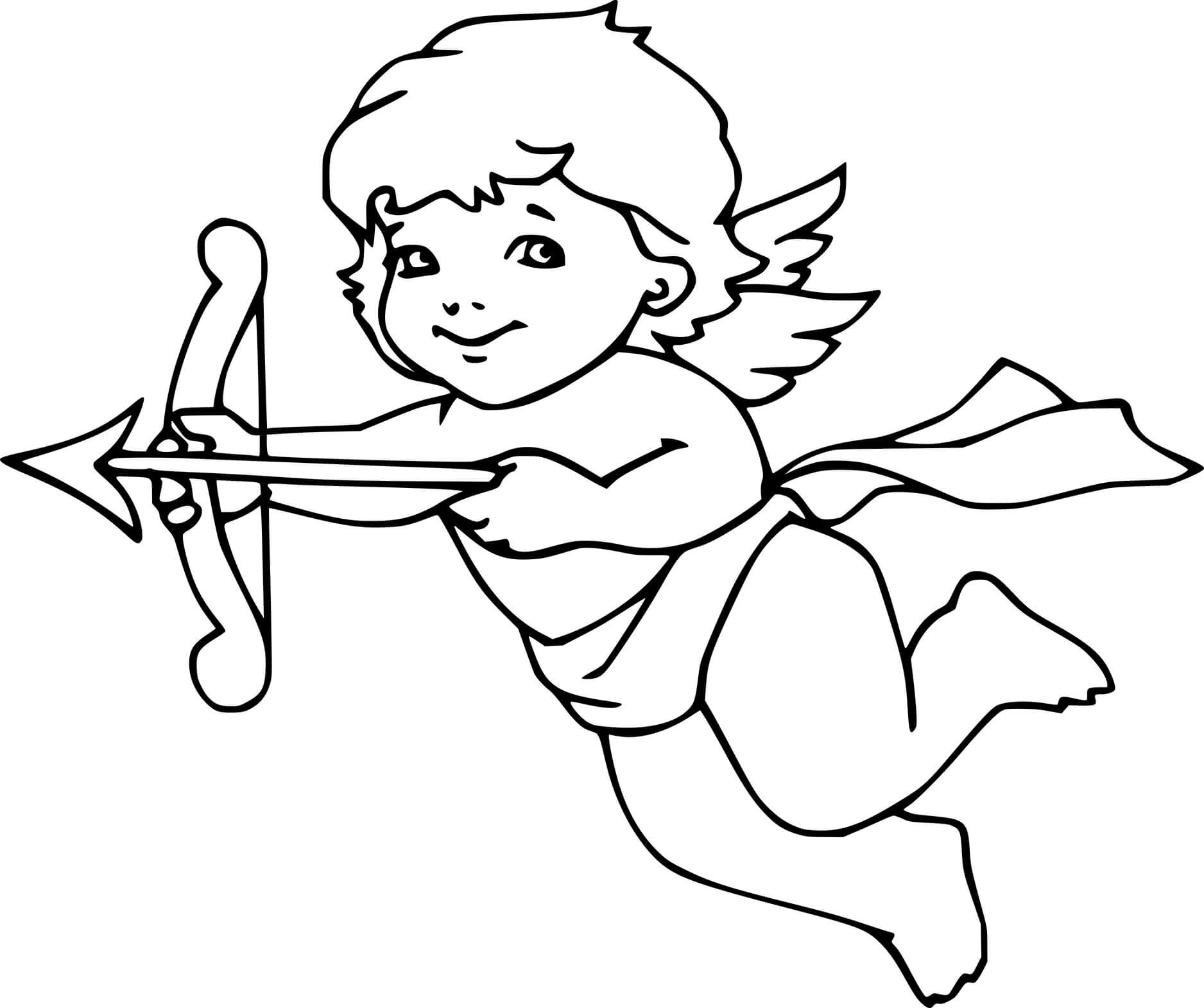 Coloriage Cupid Makes Choice - Cupidon à imprimer