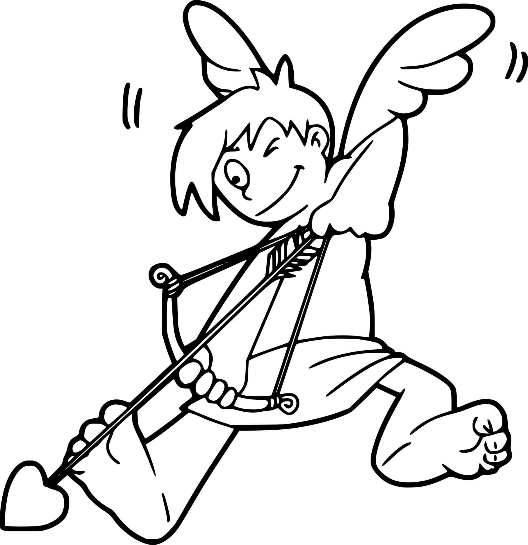 Coloriage Cupid Shooting - Cupidon à imprimer
