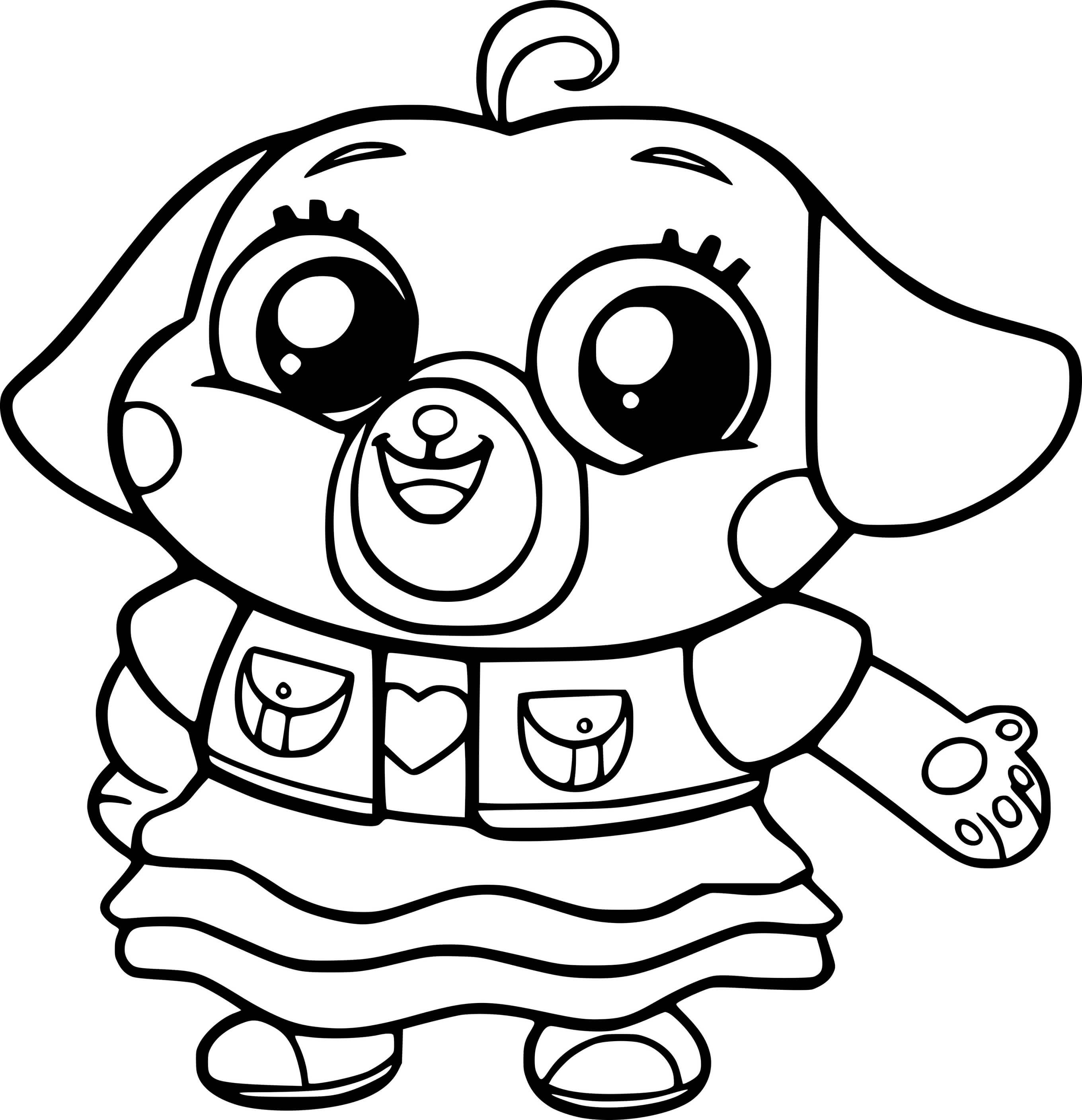 Coloriage Chip le carlin adorable - Chip et patate à imprimer
