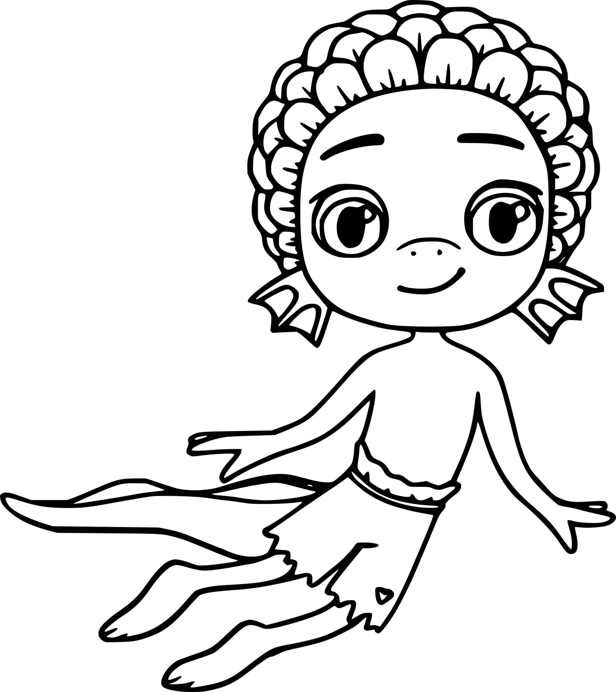 Coloriage Le mignon Luca Paguro - Luca de Disney Pixar à imprimer