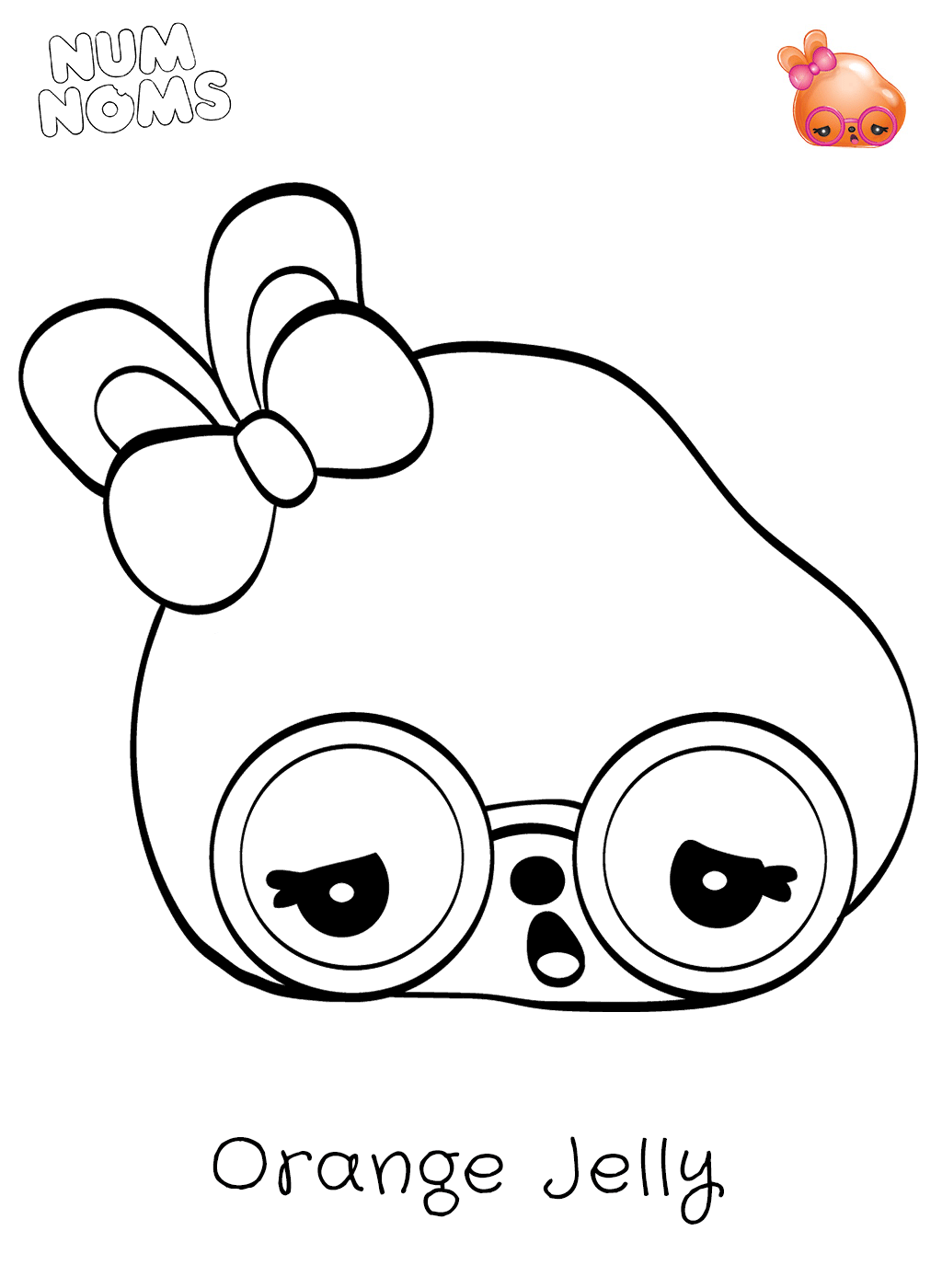 Coloriage Num Noms gelée orange mignonne - Num noms à imprimer