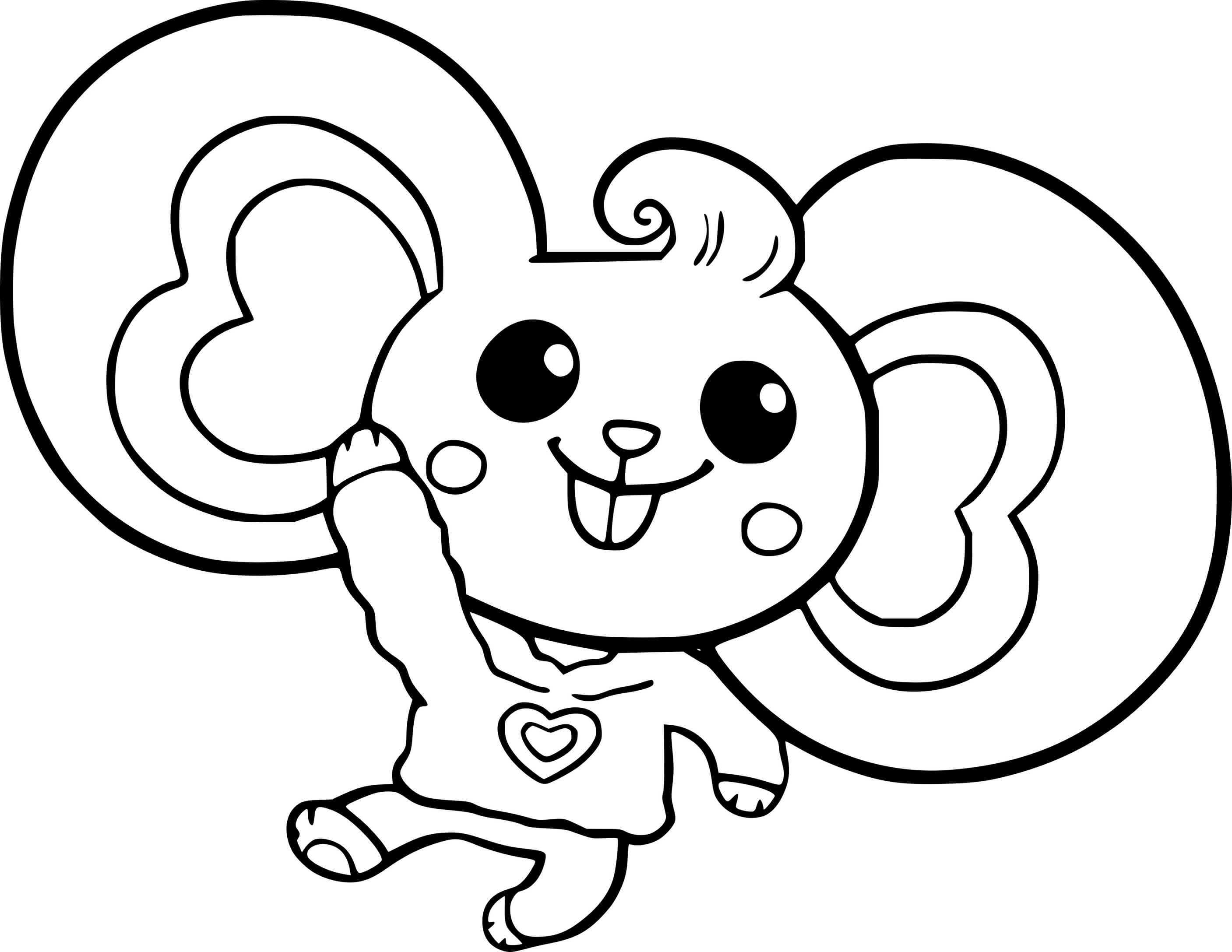 Coloriage Patate la souris mignonne - Chip et patate à imprimer