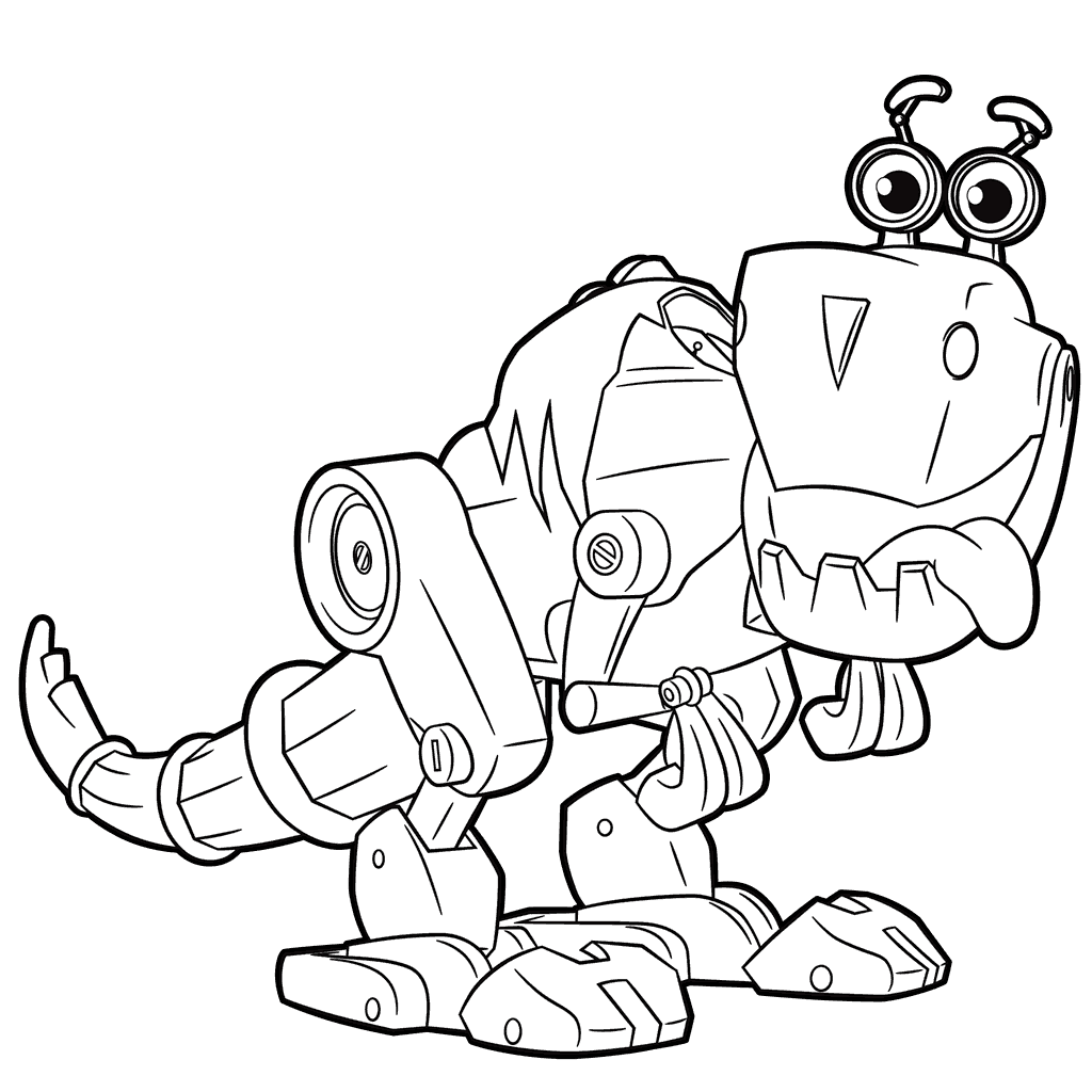 Coloriage Robot Dinosaure Mignon Rusty Rivets - Robot à imprimer