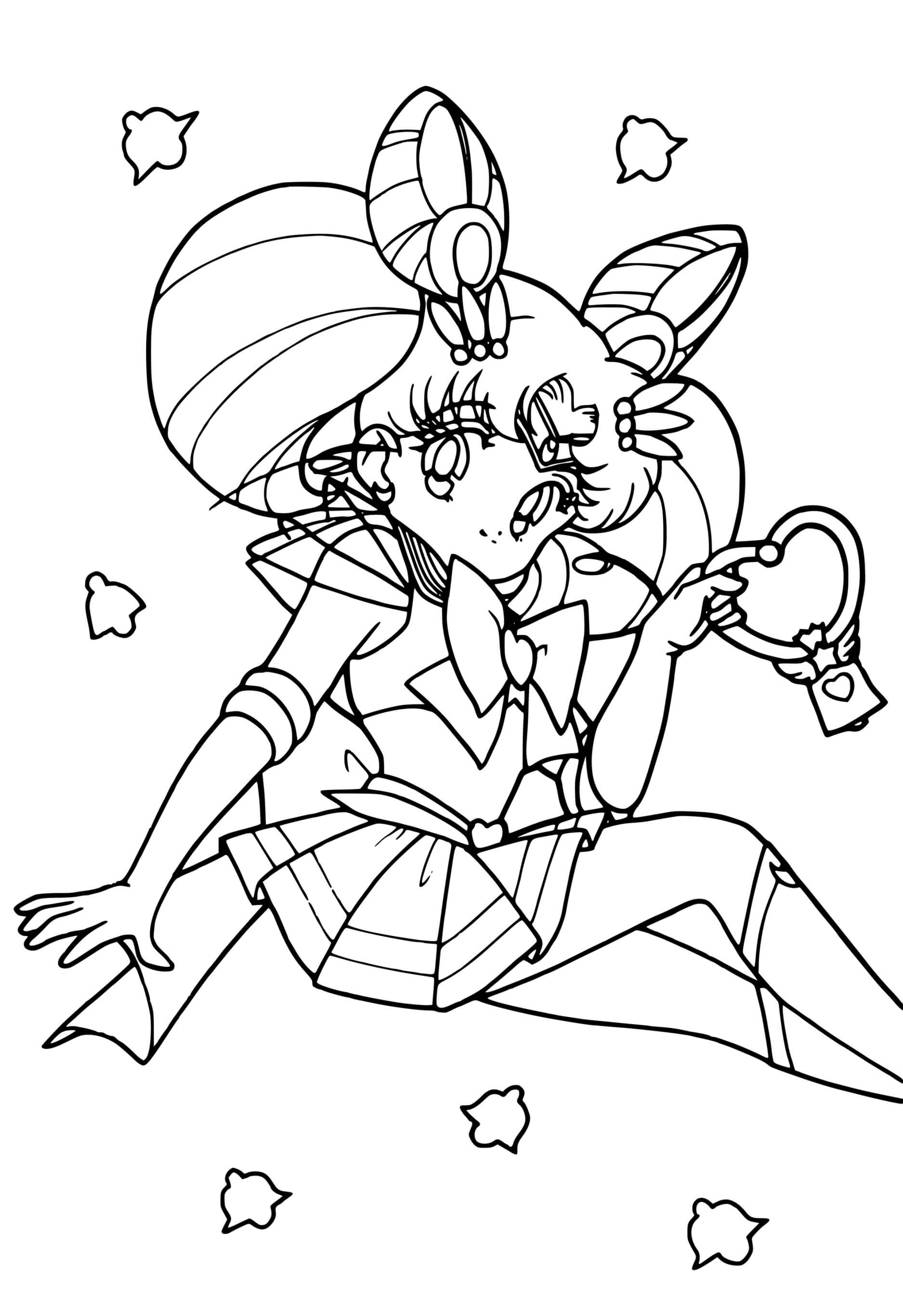 Coloriage Sailor Moon Cœur Mignon - Sailor moon à imprimer
