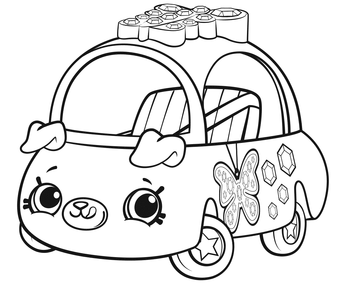 Coloriage Cutie Cars Season 1 voitures kawaii - Shopkins à imprimer