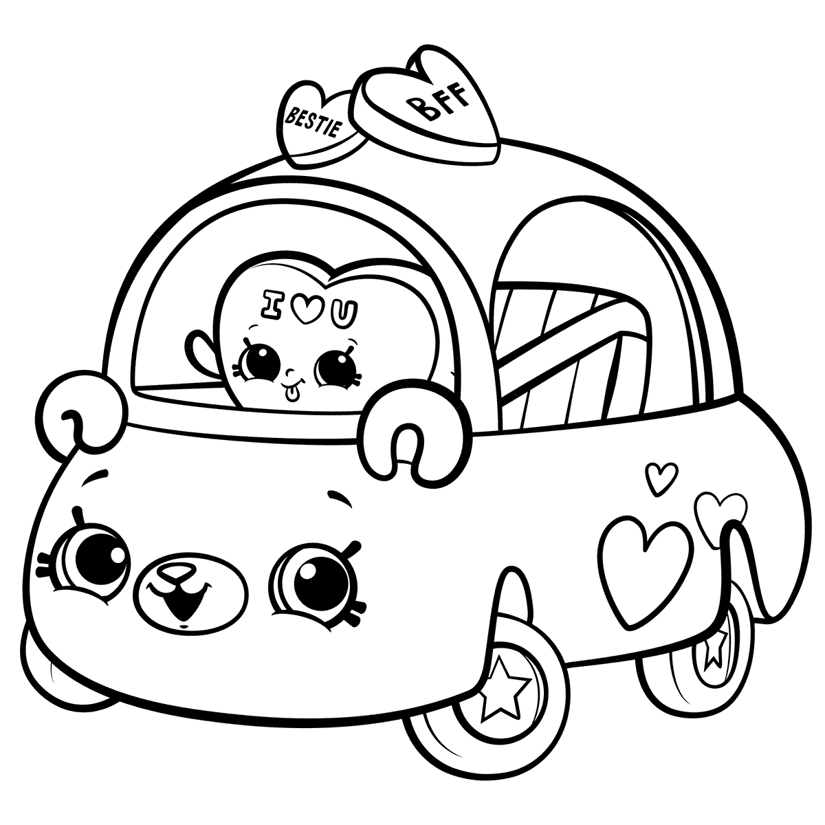 Coloriage Cutie Cars For Girls - Shopkins à imprimer